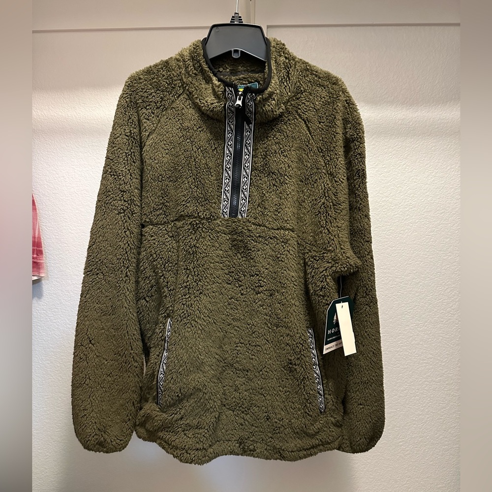 Cozy Olive Green Sherpa Pullover